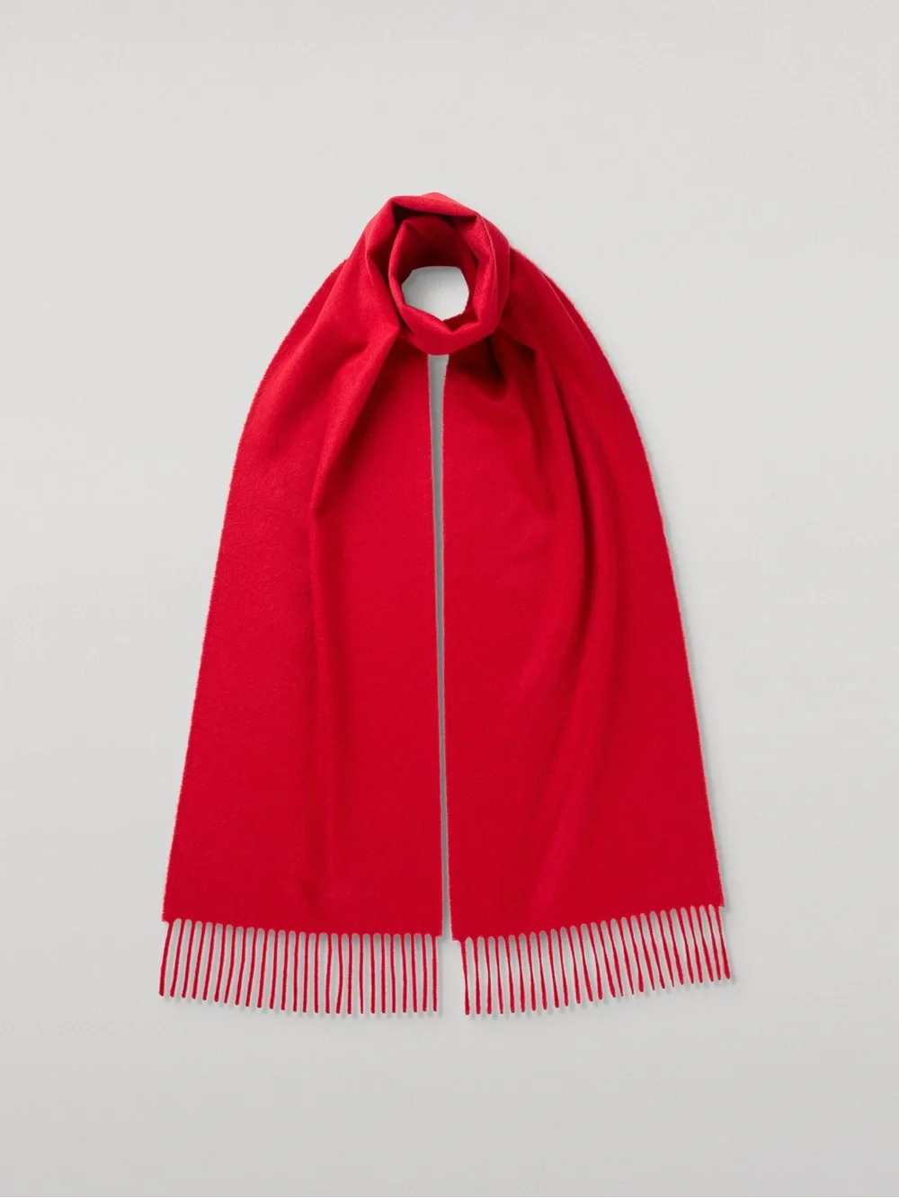 Johnstons of Elgin 100% Cashmere Scarf, Claret Red, Made in Scotland